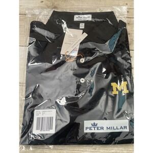 Peter Millar Summer Comfort  University Michigan Polo Shirt Men Medium NEW‎